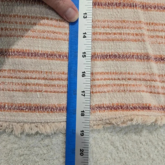 Green Envelope Pink and Peach Striped Top Raw Hem Women's S Boho Baha Drug Rug - Picture 5 of 8